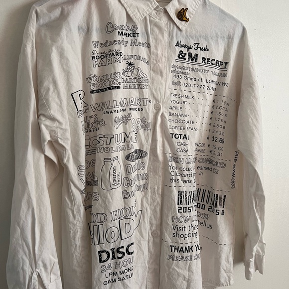 Tops - White Graphic Print Shirt